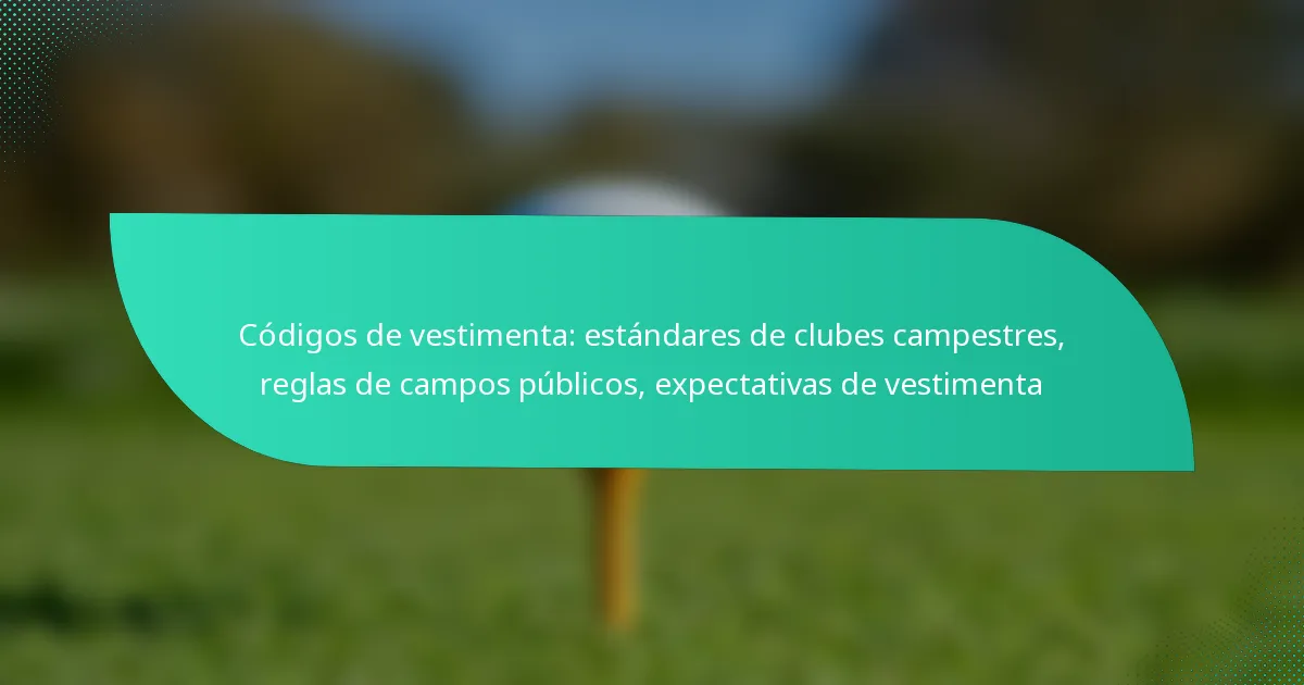 Códigos de vestimenta: estándares de clubes campestres, reglas de campos públicos, expectativas de vestimenta