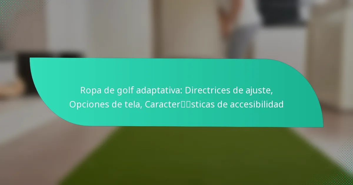 Ropa de golf adaptativa: Directrices de ajuste, Opciones de tela, Características de accesibilidad