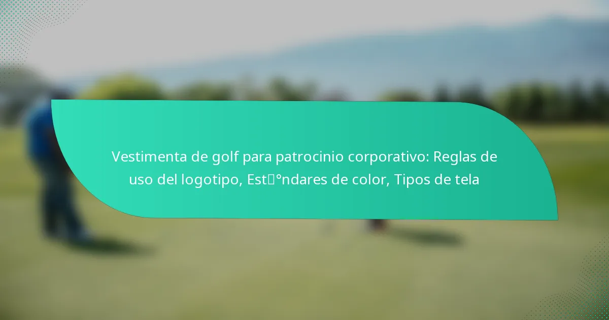 Vestimenta de golf para patrocinio corporativo: Reglas de uso del logotipo, Estándares de color, Tipos de tela