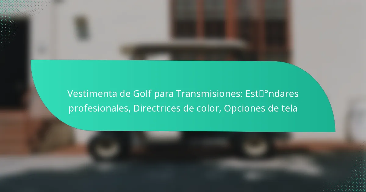 Vestimenta de Golf para Transmisiones: Estándares profesionales, Directrices de color, Opciones de tela