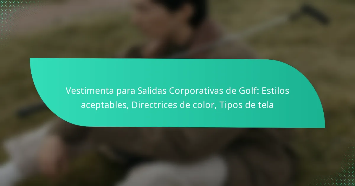Vestimenta para Salidas Corporativas de Golf: Estilos aceptables, Directrices de color, Tipos de tela