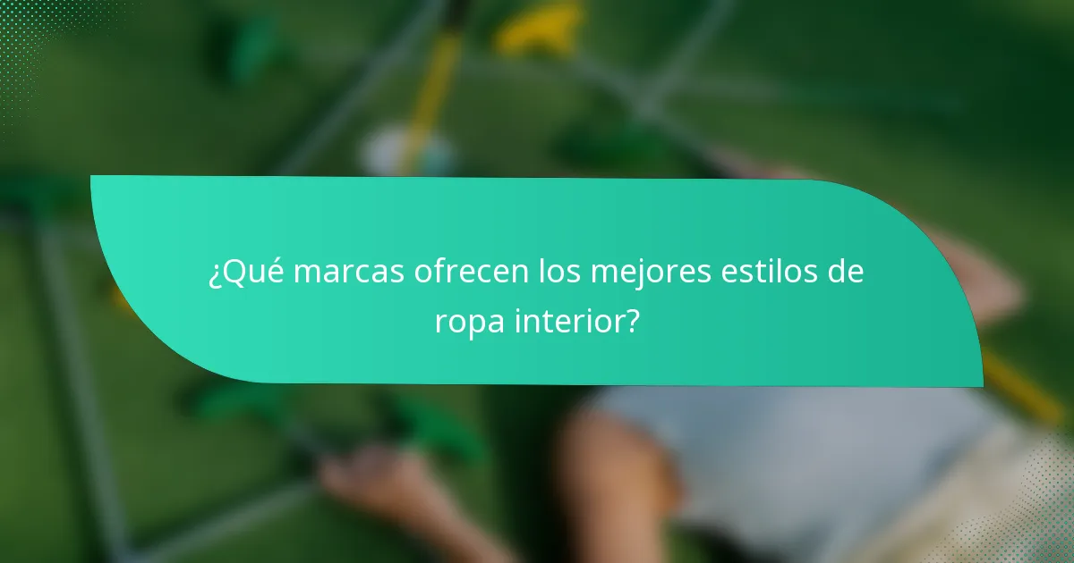 ¿Qué marcas ofrecen los mejores estilos de ropa interior?